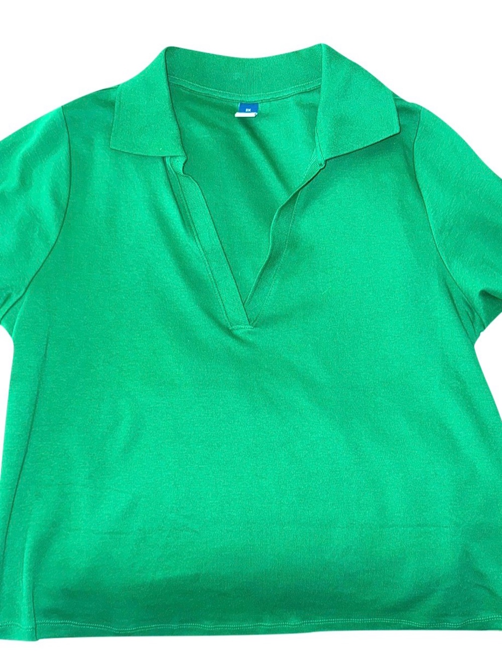 Old Navy Bright Green Polo V-Neck Top